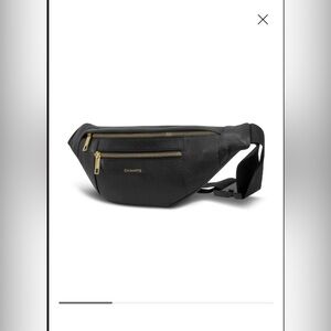 Champs Black Leather Waist Bag